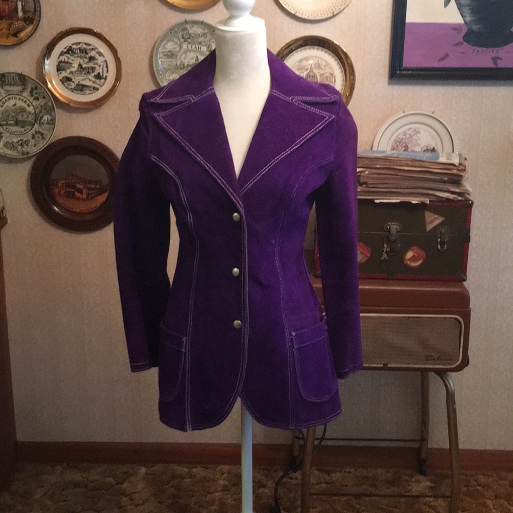 Real purple suede jacket